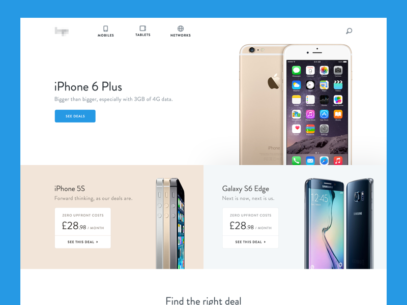 Mobile Comparison Website comparison design home homepage landing page mobile web design website