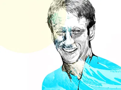 Tony Hawk drawing hand drawing illustration pencil pencil drawing skate skateboard sketch summer tony hawk