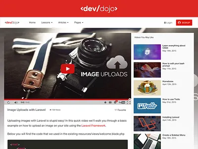 dev/dojo website dev learning site devdojo video learning video site