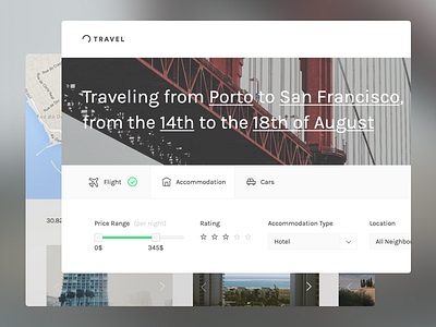 Travel Results Page challenge flight holidays platform rental travel vacation web