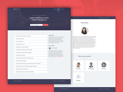 Upcoming course and lecturer pages business course finance flat hero landing learning lecture lecturer ui upcoming website