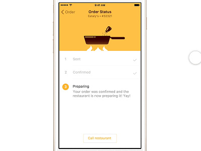 Order status animation food framerjs ios order