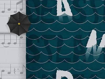 Sinking Typography chicago eastland musical poster theater typography umbrella vertical