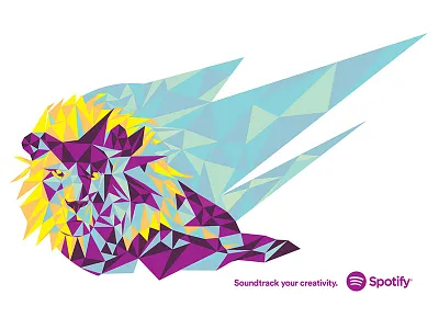 Spotify Lion illustration low poly