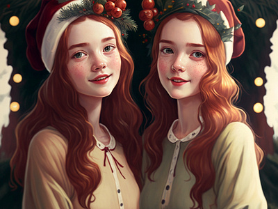 Christmas Eve aiartwork beauty christmas christmaseve digital2d digitalart femaleportrait girl happy holiday illustration merrychristmas portrait winter woman