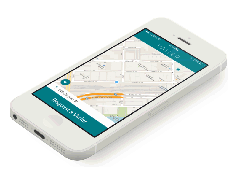 Vatler - On demand parking and valet service design florent lenormand ui ux