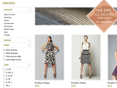 Category page layout category page ecommerce fashion responsive store web design search results store web