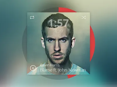 Music Player clean flat music player widget