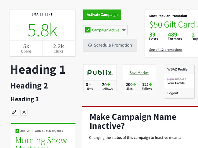 New web app :: UI kit and screens app green minimal ui ux web