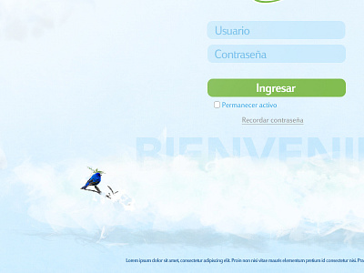 Login detail blue design flat login home detail minimal web