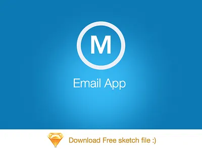 Mail App By Bootstrapguru - free sketch file android blue email app ios iphone mail sketch sketch 3