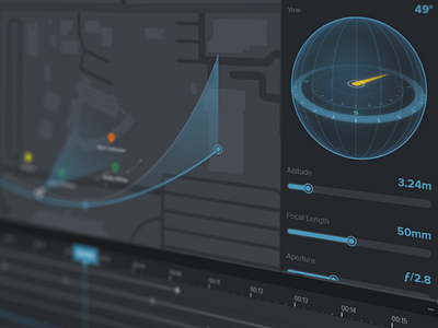 Camera Drone Control drone interface timeline ui ux video