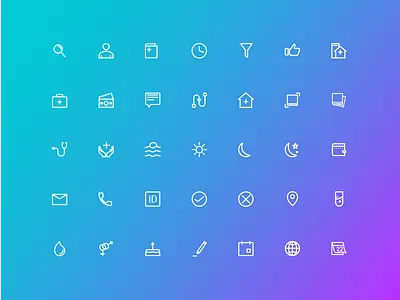 UI icons for the Practo health app android doctor health app healthcare hospital icons ios medical practo