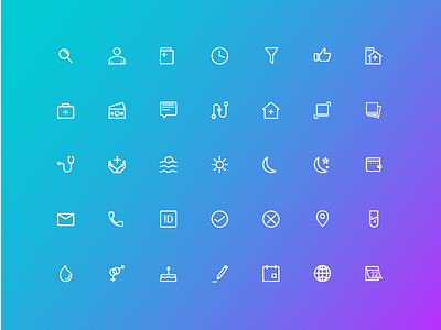 UI icons for the Practo health app android doctor health app healthcare hospital icons ios medical practo