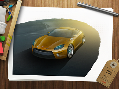 Honda S3000 - Quick sketch wip car colours drawing honda illustration lighting painting sport