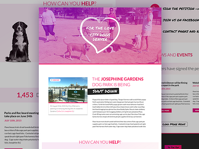 Dogs Denver Dribble community one page pink