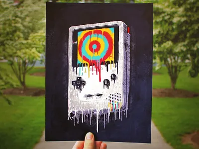 Melty Gameboy apparel colorful design editorial gameboy illustration illustrator melting rainbow ronan lynam t shirt
