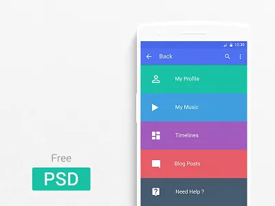 Colorful Navigation colorful material multi color ui