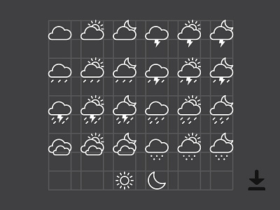 Free Weather Icons (Ai) about attachment download file free icons illustrator minimal resource sketch ui weather