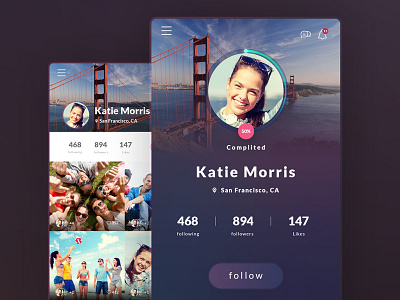 User Profile 6 app design​ flat interface iphone mobile plus profile ui ux​ web​