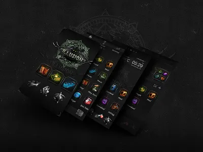 Illusion - Go Launcher Desktop Theme android theme app black dark desktop theme game go launcher icon interface theme