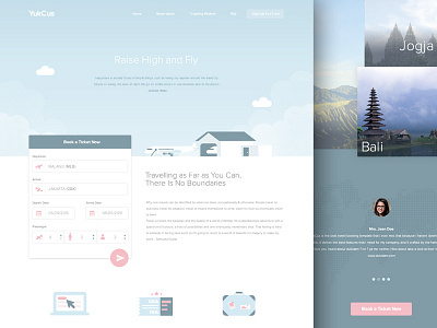 YukCus - Free Booking Flight Template booking design flight freebies icon illustration journey template travel ui ux website