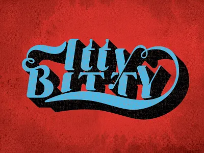 Itty Bitty Logo Mark Final art curly grunge hand lettering itty bitty lettering little bit retro tshirt design typeface typography vintage