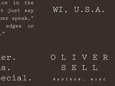 Specimen branding identity pitch type typography