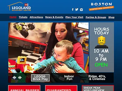 Legoland Discovery Center Website Re-Done boston kids lego