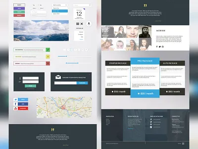 UI Elements buttons forms login pagination slideshow testimonial ui user interface