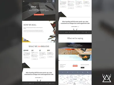 ANTLR Interactive 2015 antlr branding clean dark design development logo mobile ui ux