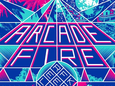 Arcade Fire - Houston arcade fire houston illustration poster reflektor