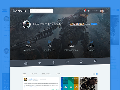 Community Page | Updated community ui feed profile feed ui feed ux gaming gaming ui gaming ux profile ui