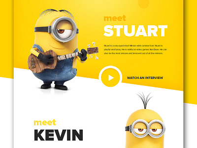 Minions Promo concept design for fun landing page minions promo proposal redesign web website yellow