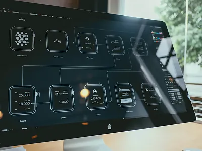 Apple Watch WIRE buatoom flow glance money payment photo press screen sketch transfer watch wireframe