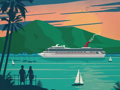 Vintage St. Thomas Poster 2015 cover design illustration magazine poster st thomas vector virgin islands