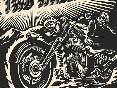 Death on Two Wheels Record Design atlanta bike chopper death on two wheels design illustration motorcycle noleofantastico record skull vinyl