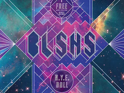 BLSHS NYE Ball Poster blshs design electronic houston noleofantastico poster space