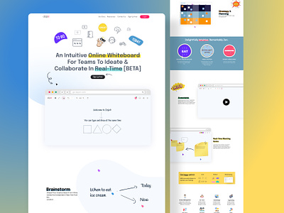 Whiteboarding Landing Page - Dojoit educator engineering landing page online online meeting project management students team uiux design white boarding tools whiteboard