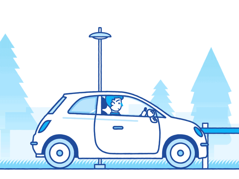 Anthem animation bicycle blue cross car gif health insurance wellness