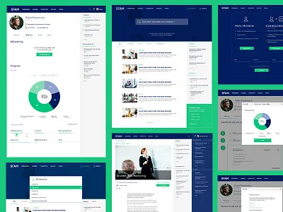 Different Screens Flat Design colors dashboard desktop flat design landing page login responive search sketch ui ui design ux