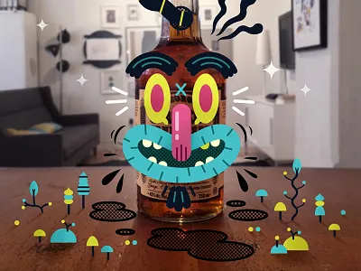 BYB Booze animation branding design graphic illustration photo print wiskey