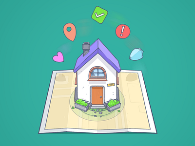 Start image - Family places dropbox style flat icon image sketch