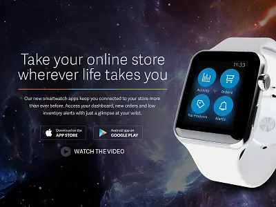 Volusion Apple Watch Landing Page android android wear apple apple watch e commerce ecommerce galaxy online smartwatch software store
