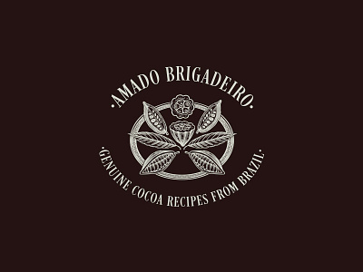 Amado Brigadeiro chocolate cocoa custom leaf luxury recipe retro type typography