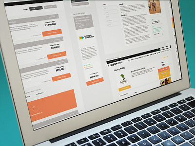 The Big Give Search Directory UI blue and yellow design charity flat guide handsup palette photo style ui ux web website