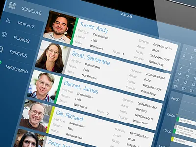 Medical Schedule interface ipad medical mobile schedule touch interface ui ux