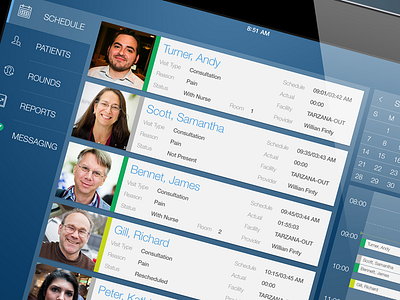 Medical Schedule interface ipad medical mobile schedule touch interface ui ux