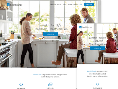 Healthcare Startup Landing Page Revision clean family graph health homepage icons landing page minimal mobile responsive startup web
