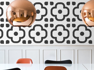 Wallpaper all black everything black white design floral flowers print wallpaper